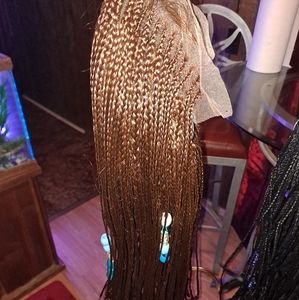 Braided wig with beads